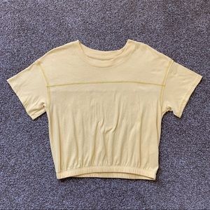 Yellow Cropped scrunched T-shirt